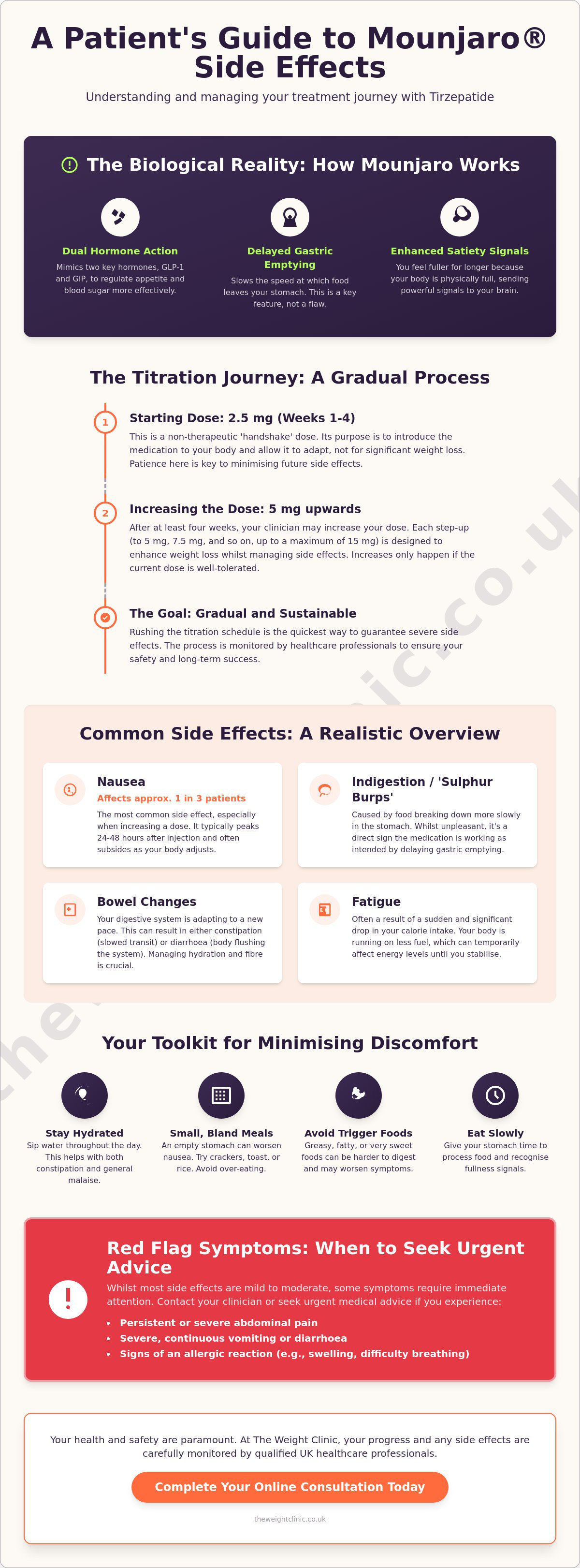 Mounjaro Side Effects UK: The Blunt Clinical Reality for 2026 — infographic