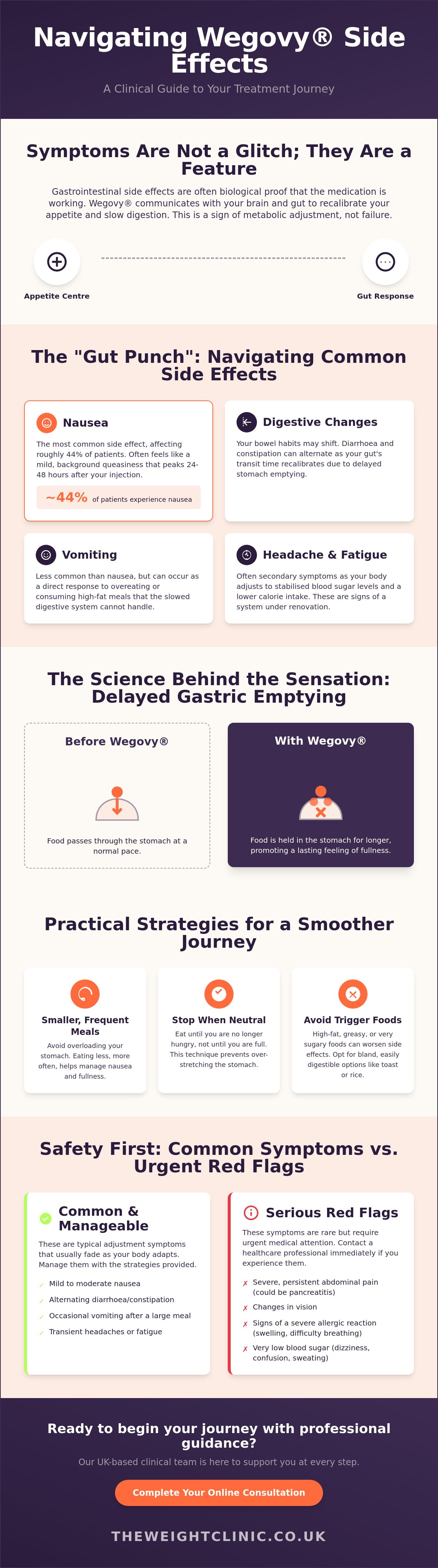 Wegovy Side Effects UK: The Blunt Clinical Reality in 2026 — infographic